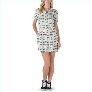 VANS x KENDRA DANDY Eye Print Short Sleeve Button Down Mini Dress